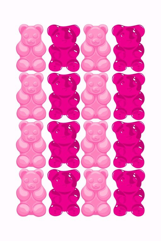 Pink and Magenta Gummy Bears Pattern