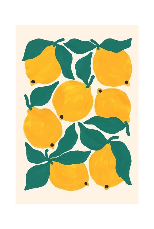 Vibrant Lemon and Leaf Pattern
