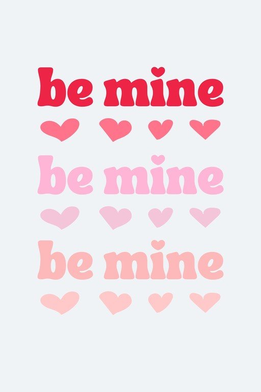 Be Mine Valentine's Day Graphic with Hearts