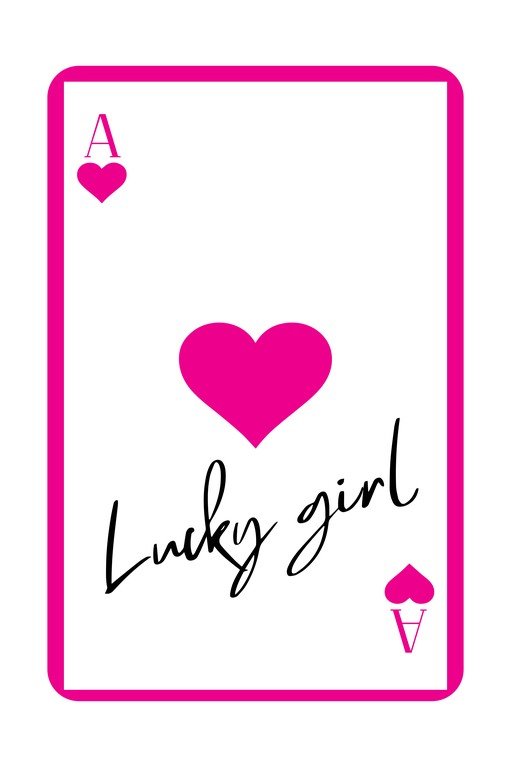Ace of Hearts "Lucky Girl" Playing Card