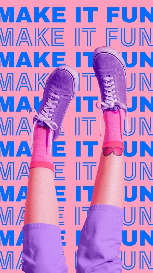 Make It Fun: Playful Legs and Sneakers on Pink Background
