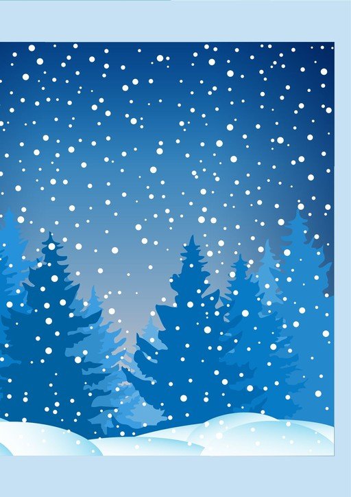 Winter Snowfall Over Pine Forest