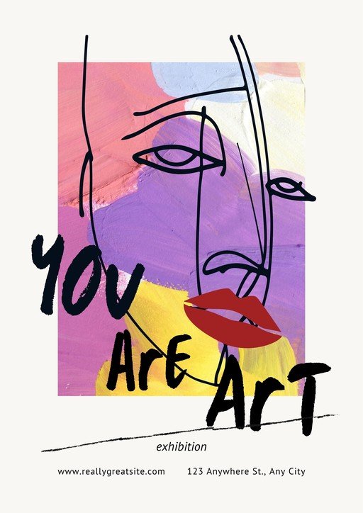 Abstract Face Art Exhibition Poster