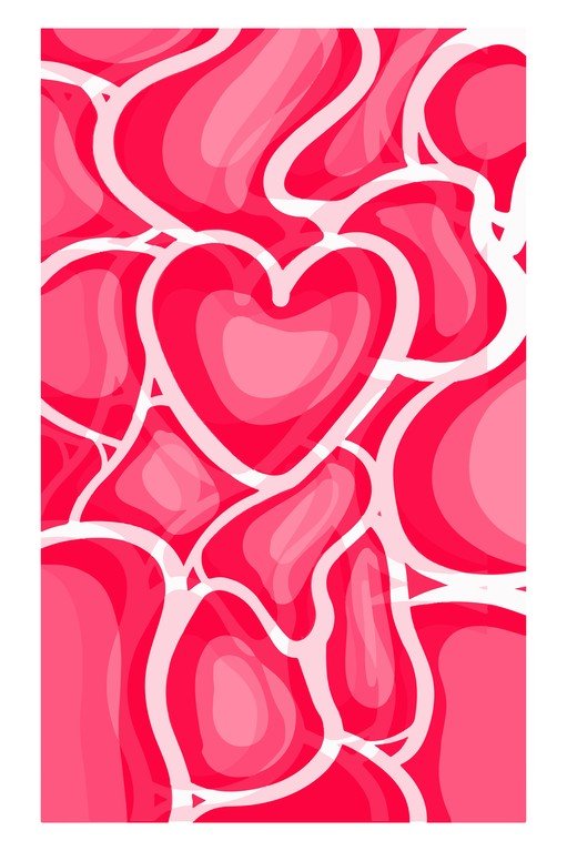 Abstract Heart Pattern in Pink and Red Tones