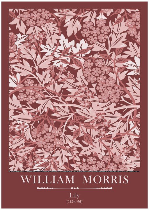 William Morris Lily Floral Pattern Poster