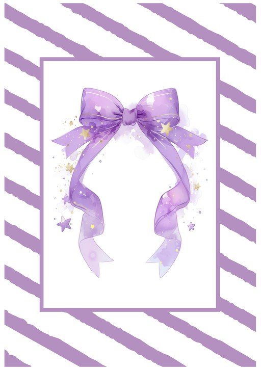 Whimsical Purple Bow with Gold Stars