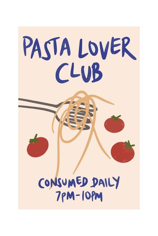 Pasta Lover Club Poster