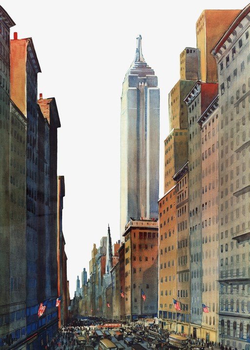 Empire State Building Amidst New York City Street Scene