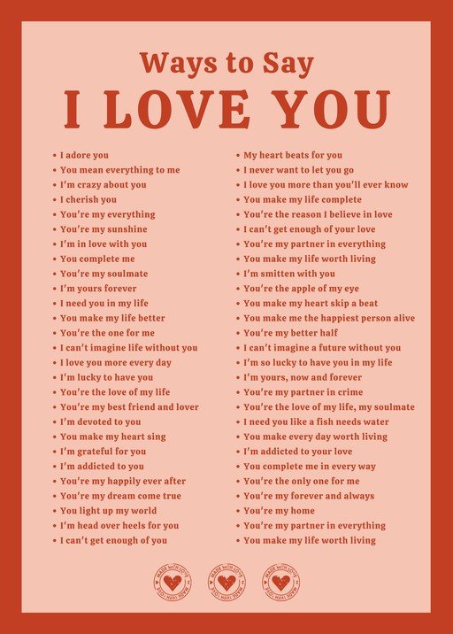 Ways to Say I Love You