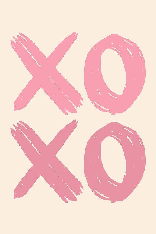 Pink XOXO Brushstroke Graphic