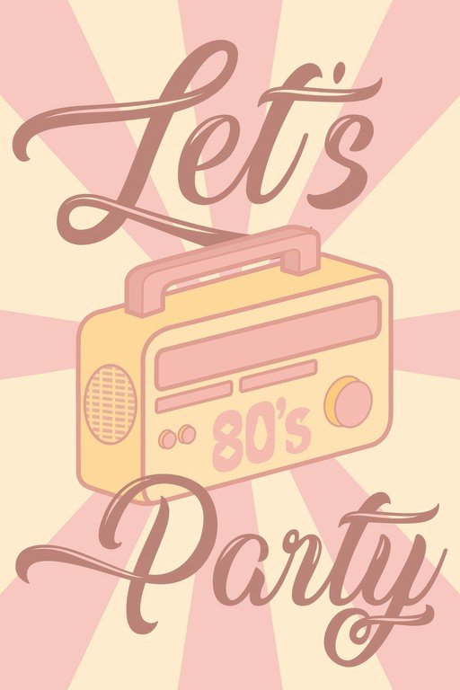 Retro 80s Party Invitation with Boombox