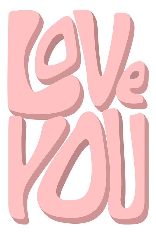 Love You Text Art