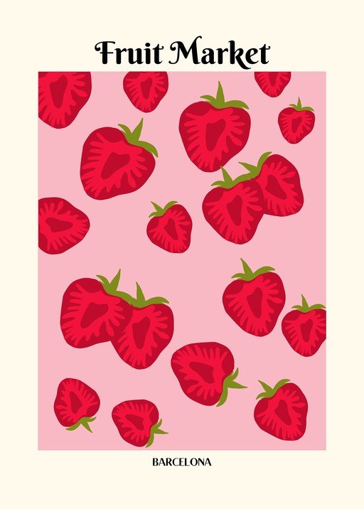 Vibrant Strawberry Fruit Market Poster