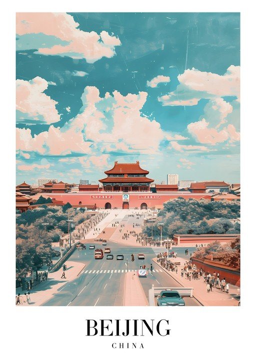 Beijing's Forbidden City Under a Cloudy Sky