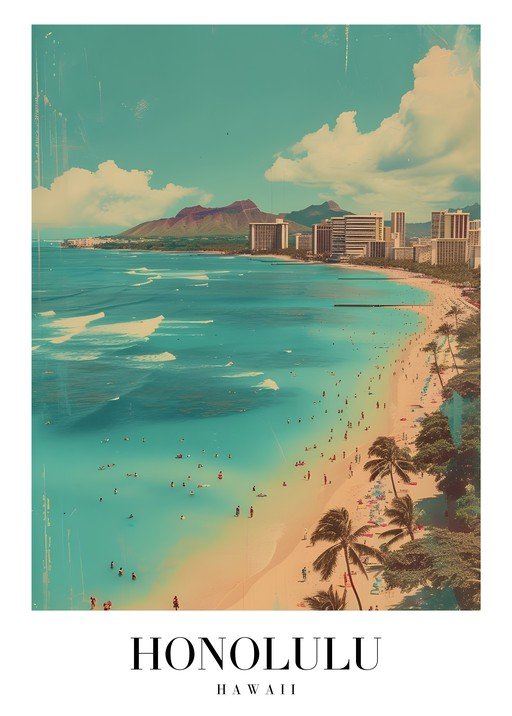 Honolulu Hawaii Beach Scene