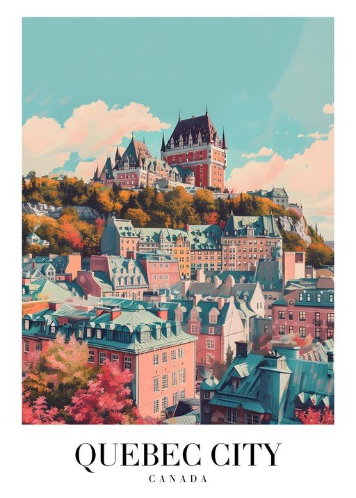 Quebec City Skyline with Château Frontenac