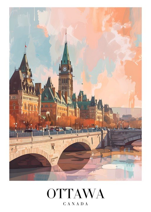 Ottawa Parliament Buildings at Sunset