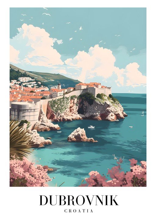 Dubrovnik, Croatia: Coastal Cityscape with Historic Walls