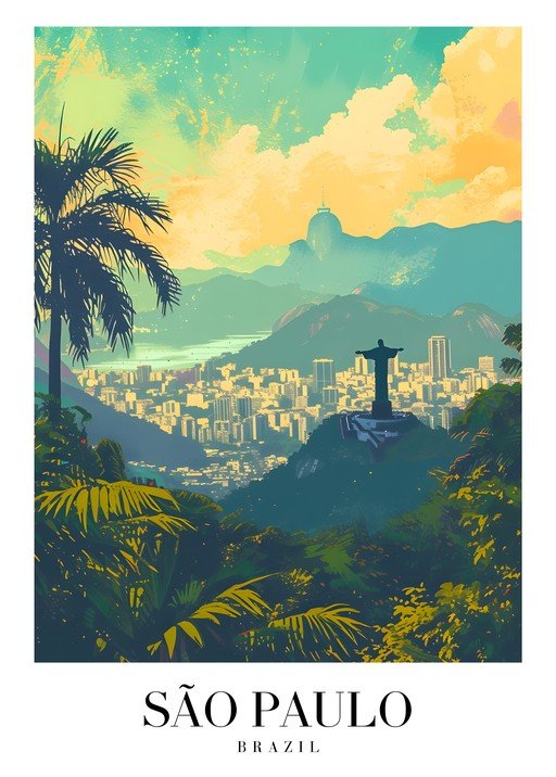 Christ the Redeemer Statue Overlooking Rio de Janeiro Cityscape