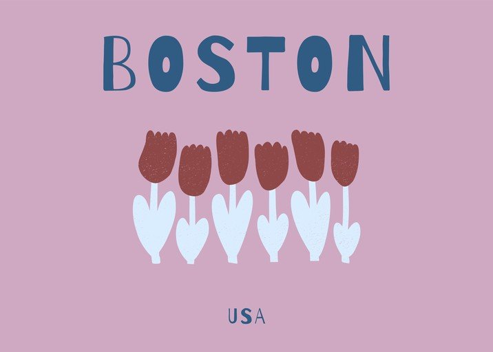 Boston Tulips Illustration