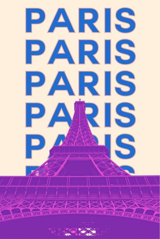 Eiffel Tower Paris Text Graphic
