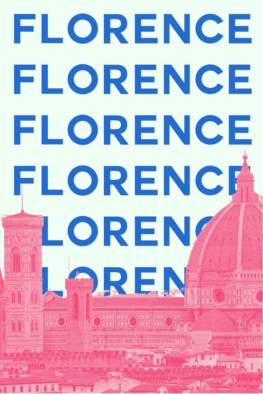 Florence Skyline with Repeating Text
