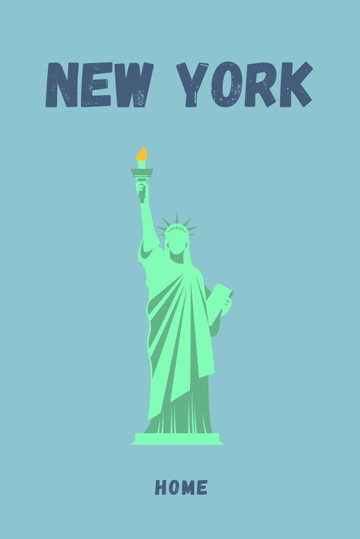 Statue of Liberty "New York Home" Poster