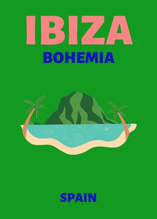 Ibiza Bohemia Spain Travel Poster