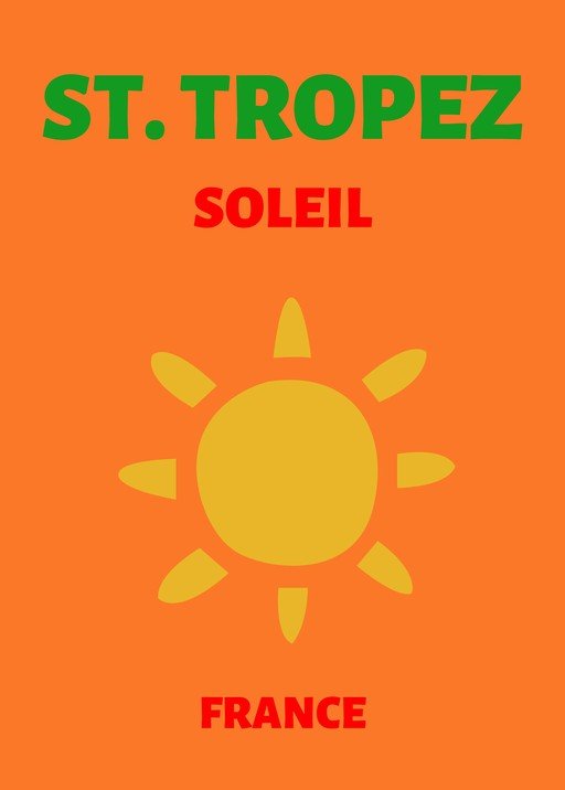 St. Tropez Soleil France Sun Graphic