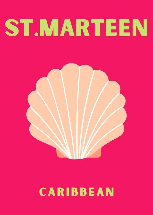 St. Marteen Caribbean Seashell Graphic