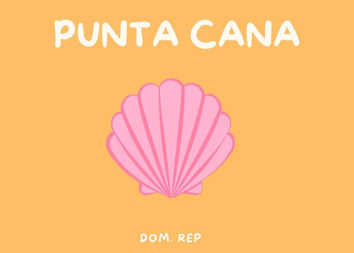 Punta Cana: Pink Seashell and Dominican Republic Text