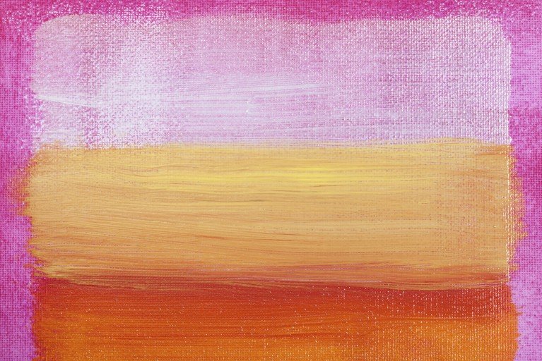 Abstract Horizontal Brushstrokes in Pink, Yellow, and Orange