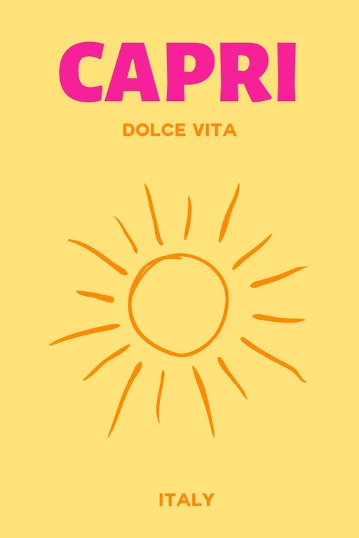 Capri Dolce Vita Italy Sun Graphic
