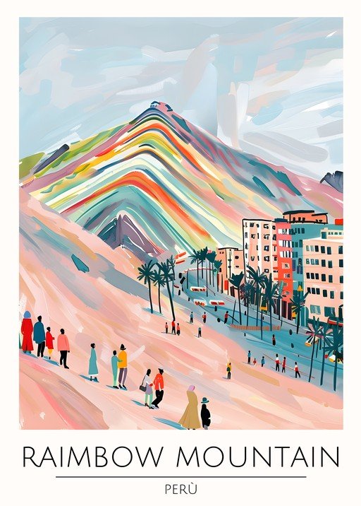 Rainbow Mountain Peru Art Print