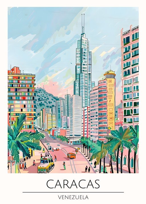 Caracas Skyline with Tropical Flair