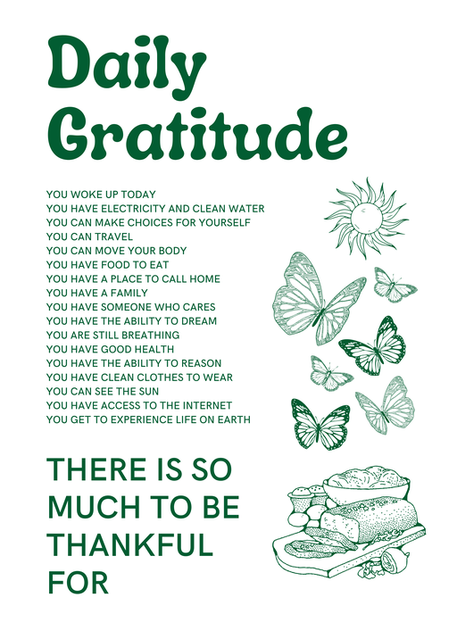 Daily Gratitude Poster with Inspiring List