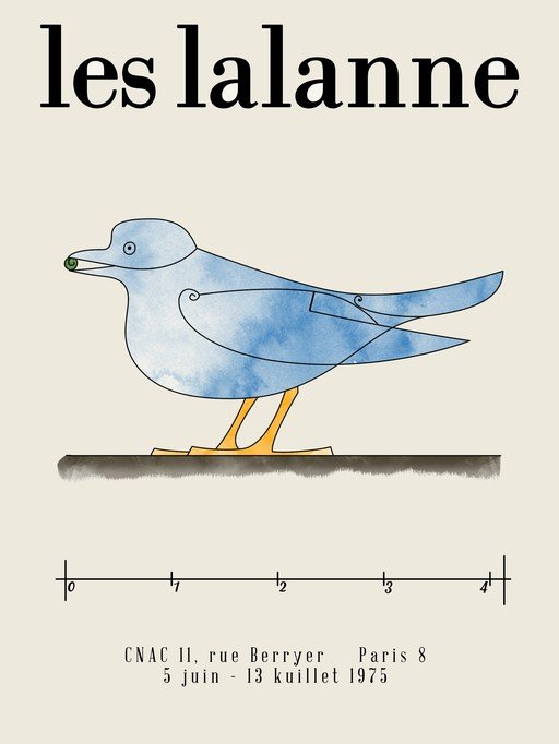 Les Lalanne Exhibition Poster with Stylized Bird