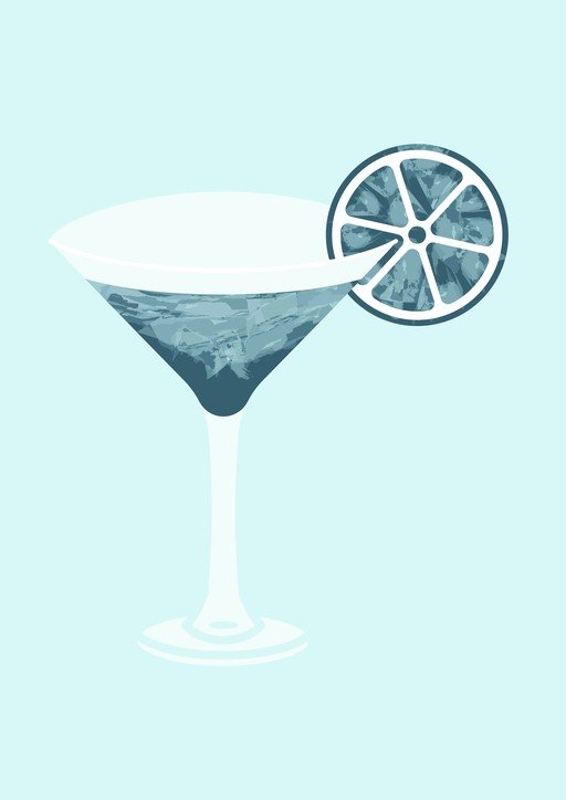 Martini Glass with Lime Slice