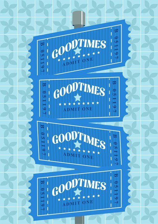 Vintage "Good Times" Admit One Tickets