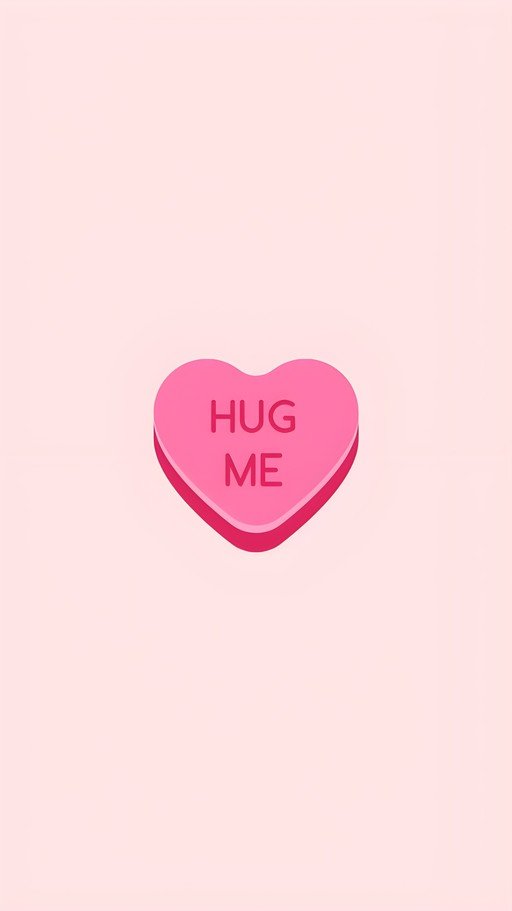 Pink Heart Candy with "Hug Me" Text