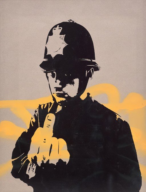 Policeman Giving Middle Finger
