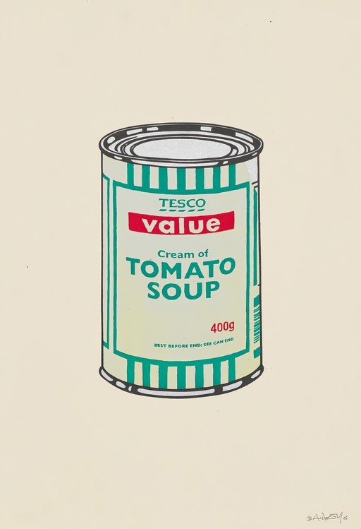 Bansky's Tesco Value Tomato Soup Can Art