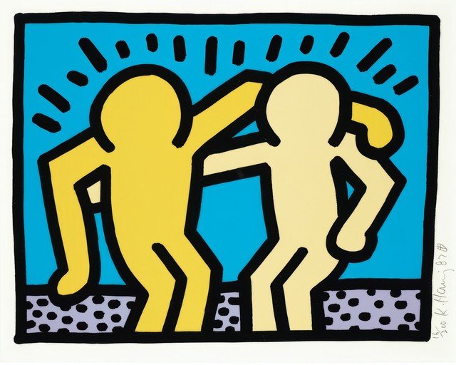 Keith Haring "Two Figures" Pop Art Print