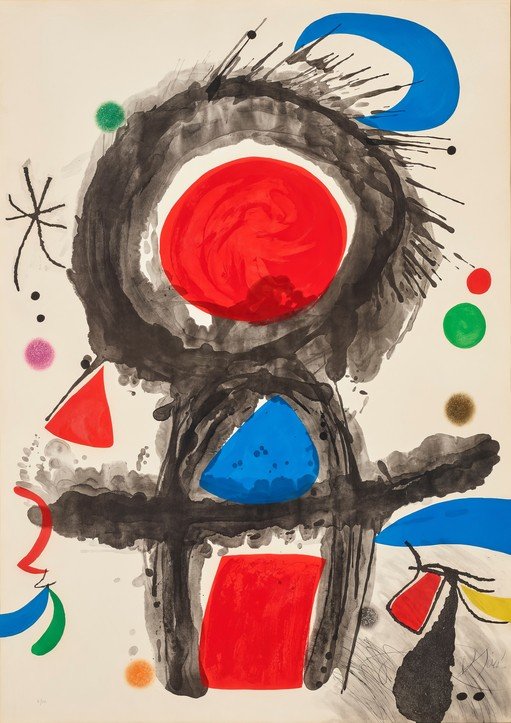 Abstract Composition with Bold Colors and Shapes