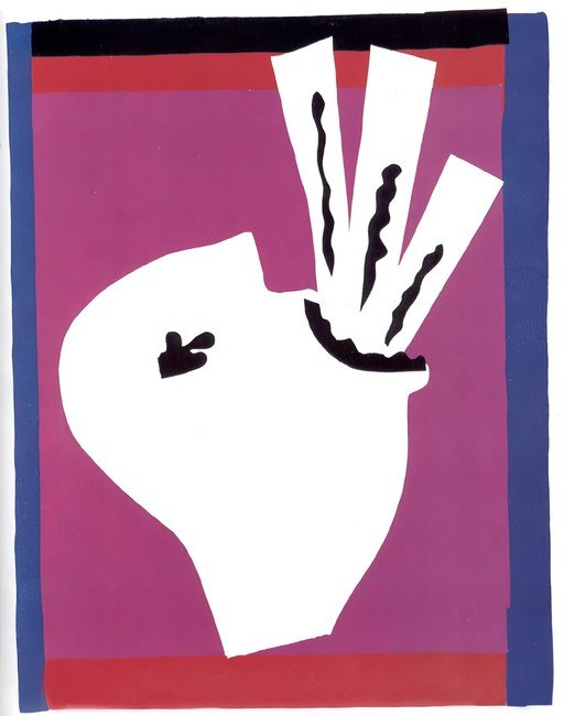 Abstract White Vase with Black Accents on Pink Background