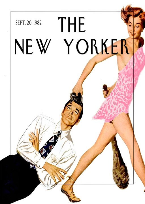 The New Yorker Cover: Woman Drags Man by Hair