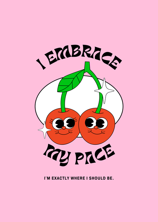 Embrace Your Pace with Cute Cherry Illustration