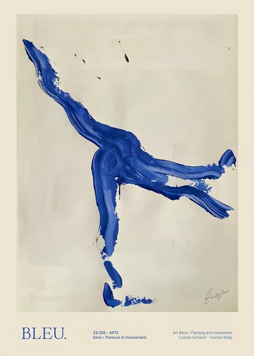 Abstract Blue Human Body Painting