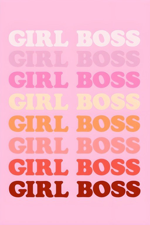 Girl Boss Text Graphic with Gradient Colors