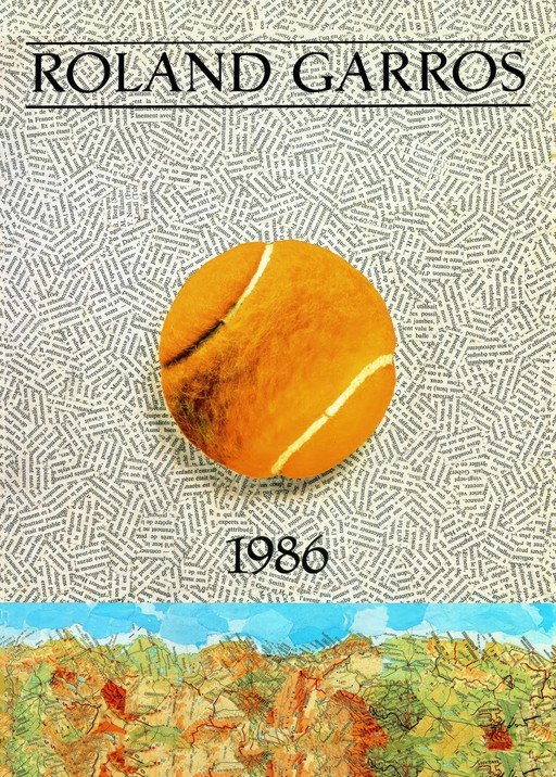 Roland Garros 1986 Tennis Poster